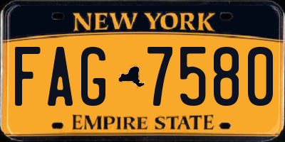 NY license plate FAG7580