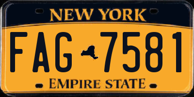 NY license plate FAG7581