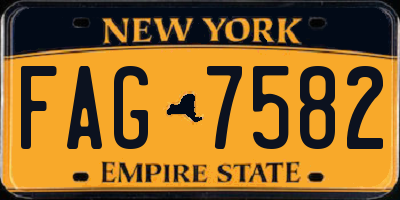 NY license plate FAG7582