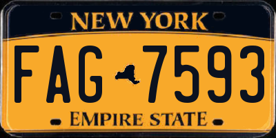 NY license plate FAG7593