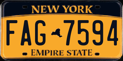 NY license plate FAG7594