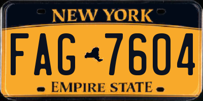 NY license plate FAG7604