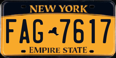 NY license plate FAG7617