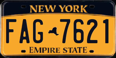 NY license plate FAG7621