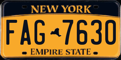 NY license plate FAG7630