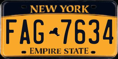 NY license plate FAG7634