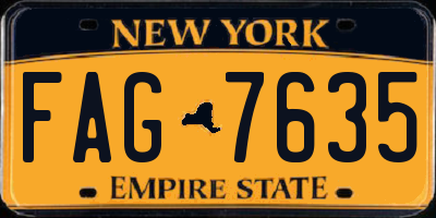 NY license plate FAG7635