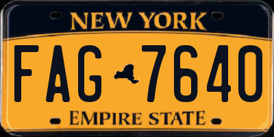 NY license plate FAG7640