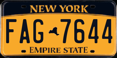 NY license plate FAG7644