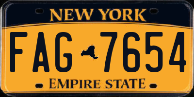 NY license plate FAG7654
