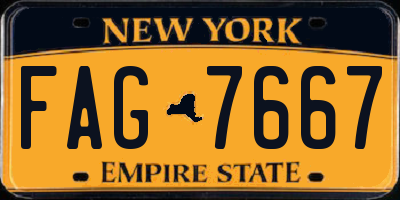 NY license plate FAG7667