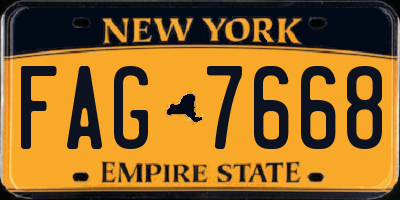 NY license plate FAG7668