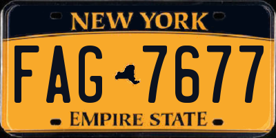NY license plate FAG7677