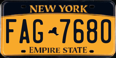 NY license plate FAG7680