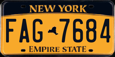 NY license plate FAG7684