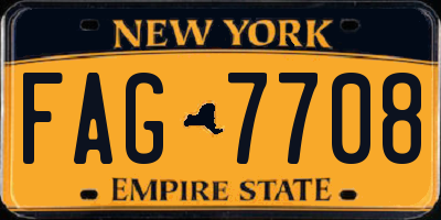 NY license plate FAG7708