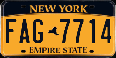 NY license plate FAG7714