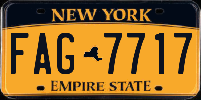 NY license plate FAG7717