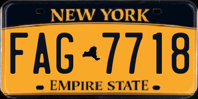 NY license plate FAG7718