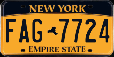 NY license plate FAG7724