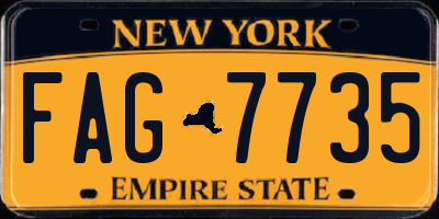 NY license plate FAG7735