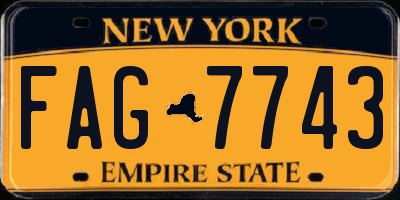 NY license plate FAG7743