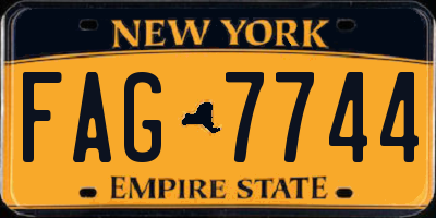 NY license plate FAG7744