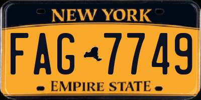 NY license plate FAG7749