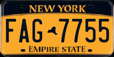 NY license plate FAG7755