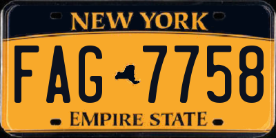 NY license plate FAG7758