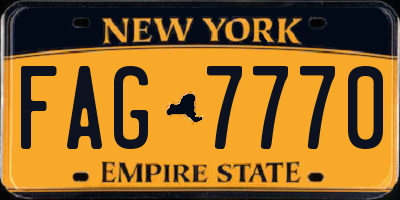 NY license plate FAG7770