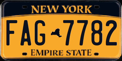 NY license plate FAG7782