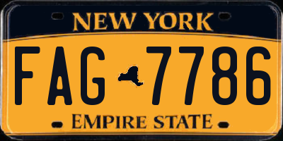 NY license plate FAG7786