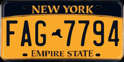 NY license plate FAG7794