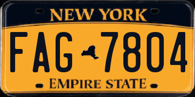 NY license plate FAG7804