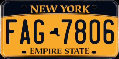 NY license plate FAG7806