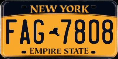 NY license plate FAG7808