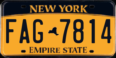 NY license plate FAG7814