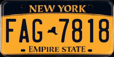 NY license plate FAG7818