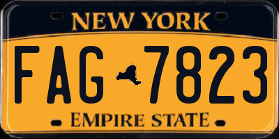 NY license plate FAG7823