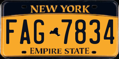 NY license plate FAG7834