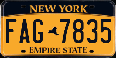 NY license plate FAG7835