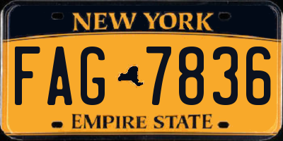 NY license plate FAG7836