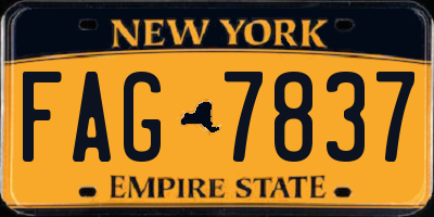 NY license plate FAG7837