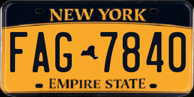 NY license plate FAG7840