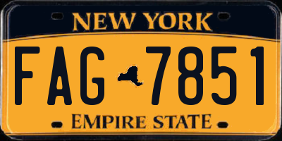 NY license plate FAG7851