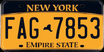 NY license plate FAG7853