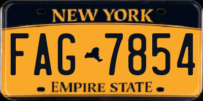 NY license plate FAG7854