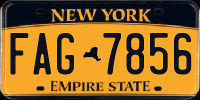 NY license plate FAG7856