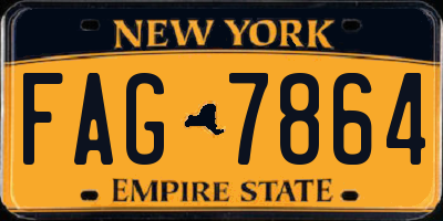 NY license plate FAG7864
